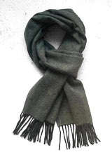 PURE WOOL HERRINGBONE SCARF - GREEN