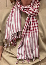 NIGHT OUT SCARF - RED AND WHITE